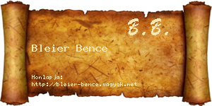 Bleier Bence névjegykártya